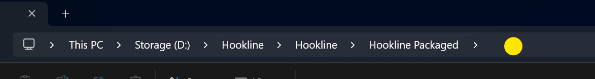 Clicking the folder address bar