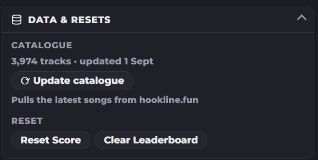 The Update Catalogue button